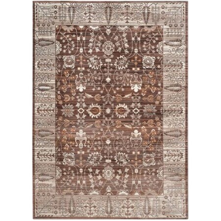 Safavieh Valencia Power Loomed Rectangle Rug- Brown - Beige- 3 X 5 Ft. VAL118F-3